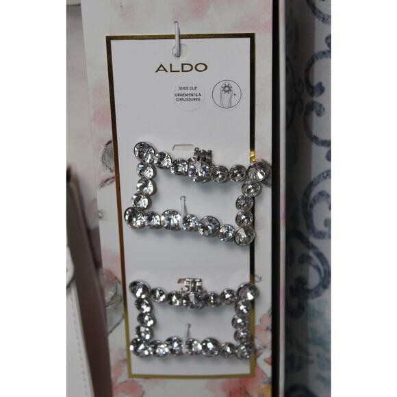 Aldo White Crossbody w/matching‎ Rhinestone shoe clips NWT - Picture 2 of 8